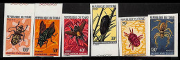 ZA0118a - TCHAD Chad - IMPERF Stamp Set - INSECTS Spiders MNH   1974 - Arañas