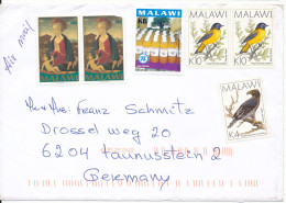 Malawi Cover Sent Air Mail To Germany BIRDS And Christmas Stamps (no Postmark On Stamps And Cover) - Malawi (1964-...)