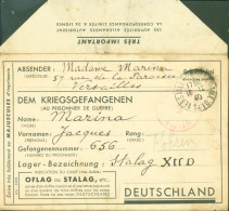 Guerre 40 Lettre En Franchise Avant Formulaires Officiels Allemands Stalag XIID Trèves Wiesbaden CAD Versailles 16 12 40 - Oorlog 1939-45