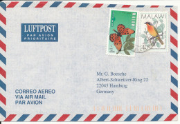 Malawi Air Mail Cover Sent To Germany 4-3-1997 ?? (BUTTERFLY & BIRD Stamps) - Malawi (1964-...)
