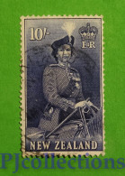 S758- NEW ZEALAND 1953/57 QUEEN ELIZABETH II 10sh USATO - USED - Gebraucht