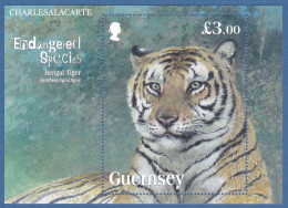 GUERNSEY/GUERNESEY 2012 ENDANGERED BENGAL TIGER  M.S.   S.G. MS 1406  U.M.  N.S.C. - Guernesey