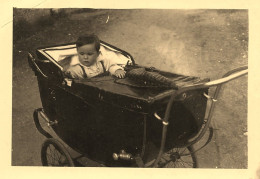 Landau Poussette * Photo Ancienne 9x6.4cm * Nounou Nounous Pram Kinderwagen Enfants Bébé - Jeux Et Jouets