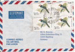 Sri Lanka Air Mail Cover Sent To Germany 1996 BIRD Stamps - Guatemala