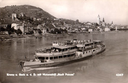 KREMS U. STEIN - BATEAU / SHIP "STADT PASSAU" Sur / On DANUBE - CARTE VRAIE PHOTO / REAL PHOTO ~ 1950 - '955 ? (am773) - Krems An Der Donau