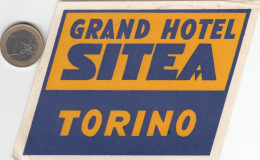 ETIQUETA - STICKER - LUGGAGE LABEL GRAND  HOTEL SITEA - TORINO - TURÍN     - ITALIA - ITALY - Etiquetas De Hotel