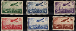 FRANCE - Poste Aérienne N° 8 à 13 "AVIONS SURVOLANT PARIS" Neuf LUXE**. Bas Prix, à Saisir. - 1927-1959 Mint/hinged