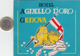 ETIQUETA - STICKER - LUGGAGE LABEL HOTEL  AGNELLO D'ORO -GENOVA    - ITALIA - ITALY - Etiquetas De Hotel
