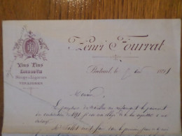 60 BRETEUIL - Courrier HENRI FOURRAT, Vins Fins Eaux De Vie Sirops & Liqueurs Vinaigres, 1891 - 1800 – 1899