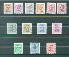 BELGIUM - 1961-1962 - MNH/** - LION HERALDIQUE -  COB PRE712-724 - Lot 25939 - Sobreimpresos 1951-80 (Chifras Sobre El Leon)