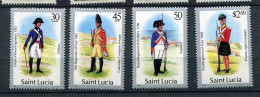 Ste Lucie ** N° 860 à 863 - Uniformes Militaires - St.Lucie (1979-...)