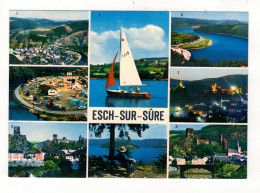 ESCH-SUR-SURE - Ruines Du Château - Vue Générale - Camping Officiel - Voilier Au Lac - Esch Illuminée. - Esch-Sauer