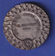 Medaille Rotary Club Hände Roma Appia Antica El Alamein 1984, Bronze Versilb. - Andere & Zonder Classificatie