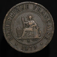 Cochinchine / French Cochinchina, 1 Centième, 1879, Bronze, TTB+ (EF), KM#3, Lec.12 - Cochinchine