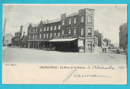 * Chatelineau - Chatelet (Hainaut - La Wallonie) * (Phot Miaux) La Place De La Station, Hotel Du Midi, Animée, TOP - Châtelet