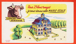 06170 / LA VACHE SERIEUSE Crème Double Crème De Gruyère Pour 30 Bons Cette Superbe Eglise / Buvard EFGE 1950s Cppub - Food
