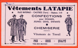 06192 / Rare CASTRES (81) Vêtements LATAPIE Place Nationale Chemiserie Confections Hommes Jeunes Vêtement Travail - Textile & Clothing