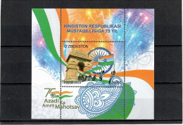 Uzbekistan 2023 . Independence Of India-75y. S/S - Uzbekistan