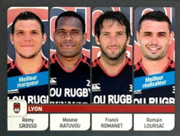 420 Rémy Grosso - Mosese Ratuvou - Franck Romanet - Romain Loursac - LOU Rugby - Panini Sticker Rugby 2012-2013 - French Edition