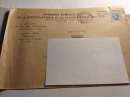 35c Sur Lettre Chambre Syndicale De La Chocolaterie Et De La Confiserie Belge . - 1929-1937 Leone Araldico