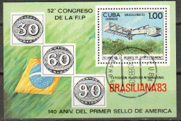 CUB. Block 77 (0)  Braziliana 1983 - Airplane - Avion - Blokken & Velletjes