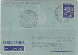 VATICANO - AEROGRAMMA L. 80 -  STATO DELLA CITTA' DEL VATICANO  - 1953 - Entiers Postaux