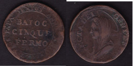 PIO VI -5  BAIOCCHI FERMO 1797 - Vatican