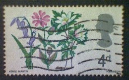 Great Britain, Scott #491, Used(o), 1967, British Wildflowers: Bluebell, 4d, Multicolored - Usati