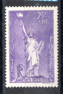 FRANCE / N° 309 75c+50c VIOLET STATUE DE LA LIBERTE  NEUF * * - Unused Stamps