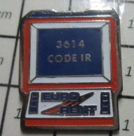 519 Pin's Pins / Beau Et Rare / THEME : INFORMATIQUE / MINITEL EURO RENT 3614 CODE IR - Informatique