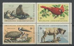 EU 1972 N° 963/966 ** Neufs MNH Superbes C 2.50 € Faune Oiseaux Birds Cardinal Pélican Phoque Mouflon Animaux Nature - Unused Stamps