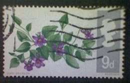 Great Britain, Scott #492, Used(o), 1967, British Wildflowers: Dog Violet, 9d, Multicolored - Usati