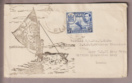 Ozeanien Fiji Suva 1945-07-21 Illustrierter Brief Nach Grossbritannien - Fiji (1970-...)
