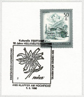 Oesterreich / Austria 1990, Sonderstempel Heilkräutergarten Klaffer Am Hochficht, Arnika / Arnica - Piante Medicinali