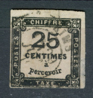 FRANCE / TIMBRES TAXE/ N°5  25cts NOIR OBLITERE - 1859-1959 Usados