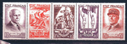 FRANCE / N°576 à 580 LA BANDE DE 5 TIMBRES NEUF ** - Unused Stamps