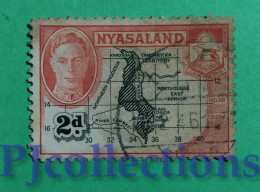 S773- NYASALND 1945 KING GEORGE VI 2d USATO - USED - Nyasaland (1907-1953)