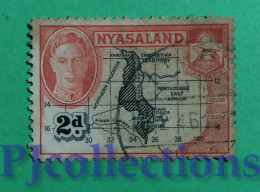 S773- NYASALND 1945 KING GEORGE VI 2d USATO - USED - Nyassaland (1907-1953)