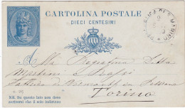 SAN MARINO - CARTOLINA POSTALE . 10 - VIAGGIATA PER TORINO - 1890 - Postwaardestukken