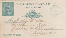 SAN MARINO - CARTOLINA POSTALE . 10 - VIAGGIATA PER TORINO - 1901 - Enteros Postales