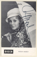 Peggy March - Decca Autogramm / Autograph (Vintage Signed PC ~1960s) - Autres & Non Classés