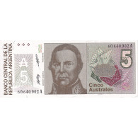 Billet, Argentine, 5 Australes, KM:324b, NEUF - Brésil