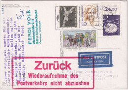 BRD/Postsperre - Düsseldorf 1991 Luftpostkarte N. LIBERIA - Bürgerkrieg - Liberia