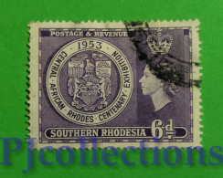 S775- SOUTHERN RHODESIA 1953 RHODES EXHIBITION 6d USATO - USED - Southern Rhodesia (...-1964)