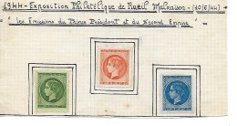 3 Vignettes Napoleon Enfant Exposition Philatelique Rueil Malmaison 1944 - Filatelistische Tentoonstellingen