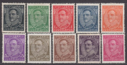 Yugoslavia Kingdom King Alexander 1931 Mi#228-237 II Without Inscription On The Bottom Rand, Mint Hinged - Ongebruikt