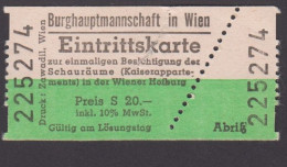 1989 - Show Rooms (imperial Apartments) In The Vienna Hofburg - Tickets D'entrée