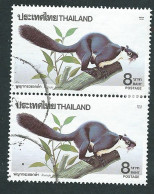 Thailand, Tailandia 1991; Scoiattolo Gigante, Ratufa Bicolor. Used Couple. - Roedores