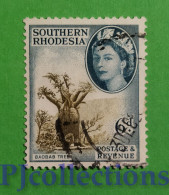 S777- SOUTHERN RHODESIA 1953 PICTORIAL 6d USATO - USED - Southern Rhodesia (...-1964)