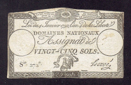 ASSIGNAT DE 25 SOLS - TB - 1792 - Assignate